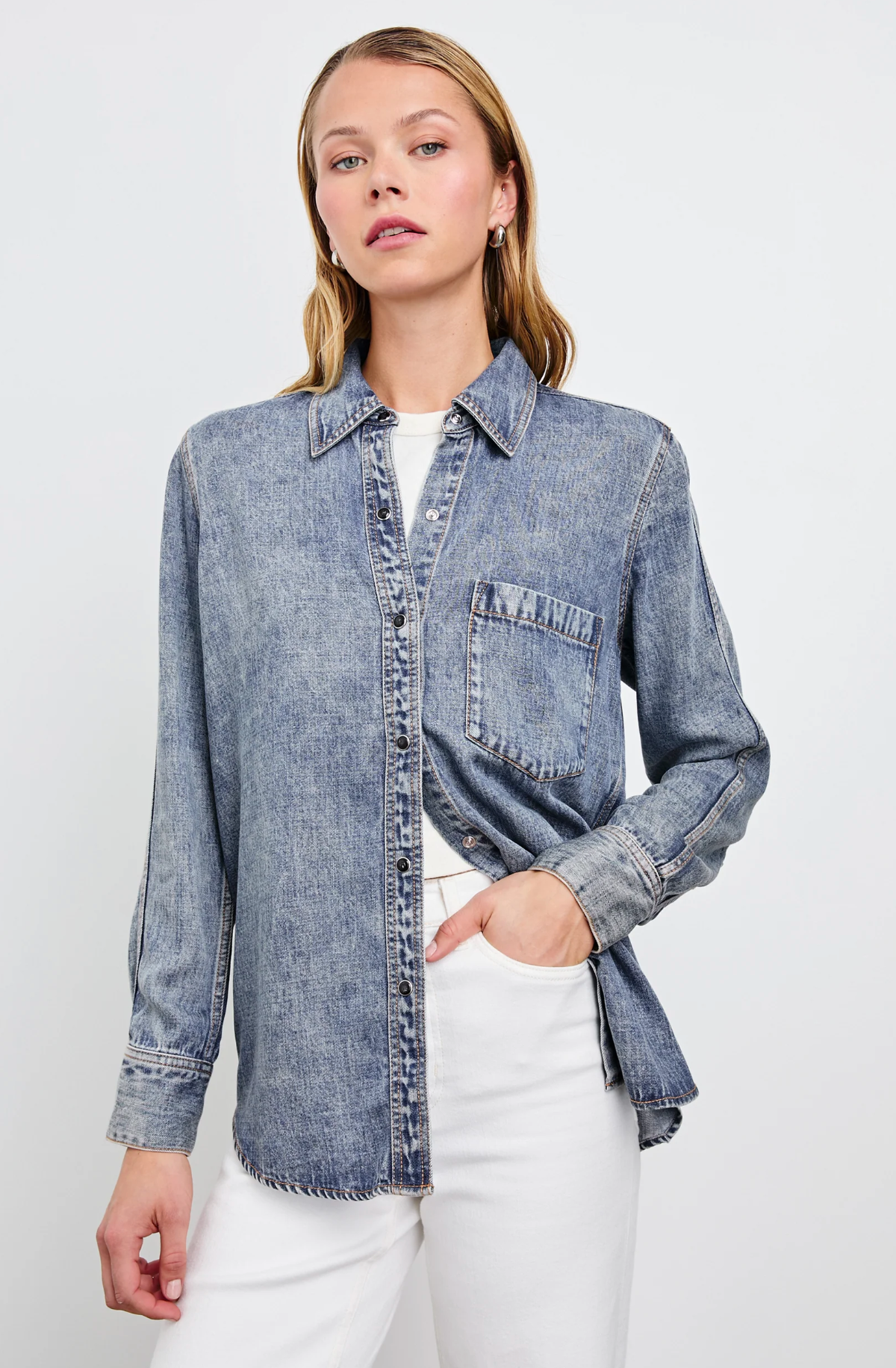 ATTICUS SHIRT IN MID BLUE