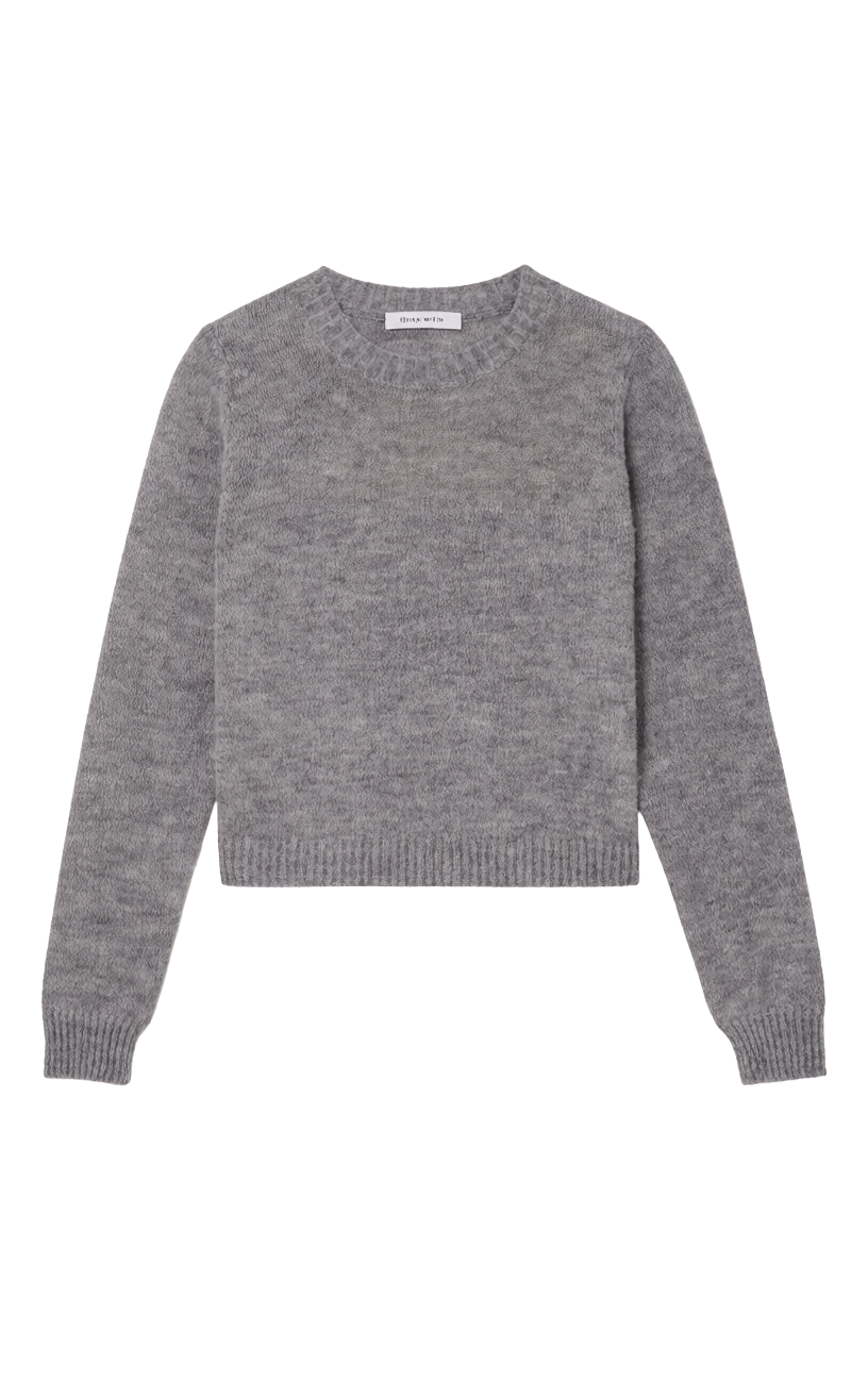 SHEER BLOCKED LONG SLEEVE CREW