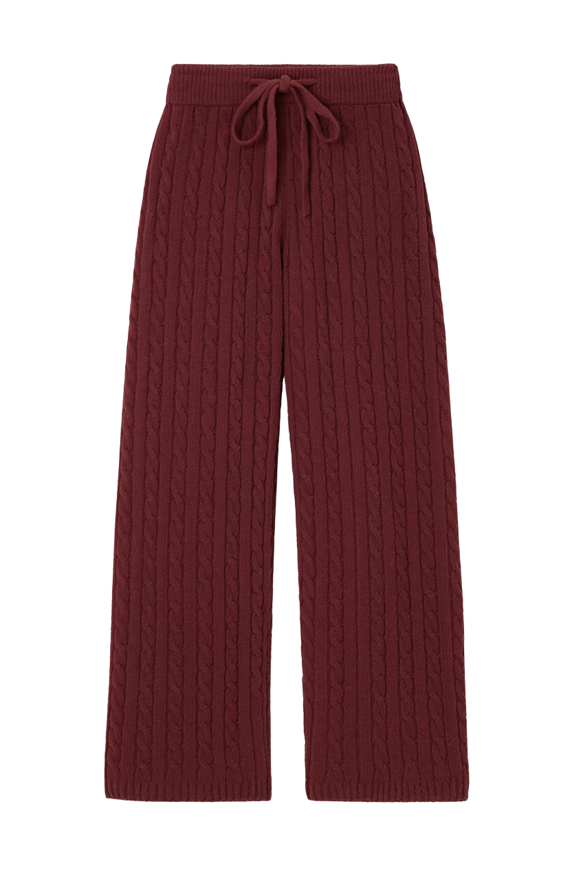 COZY CHENILLE CABLE KNIT LOUNGE PANTS