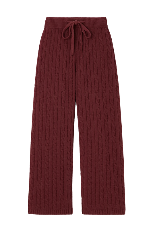 COZY CHENILLE CABLE KNIT LOUNGE PANTS