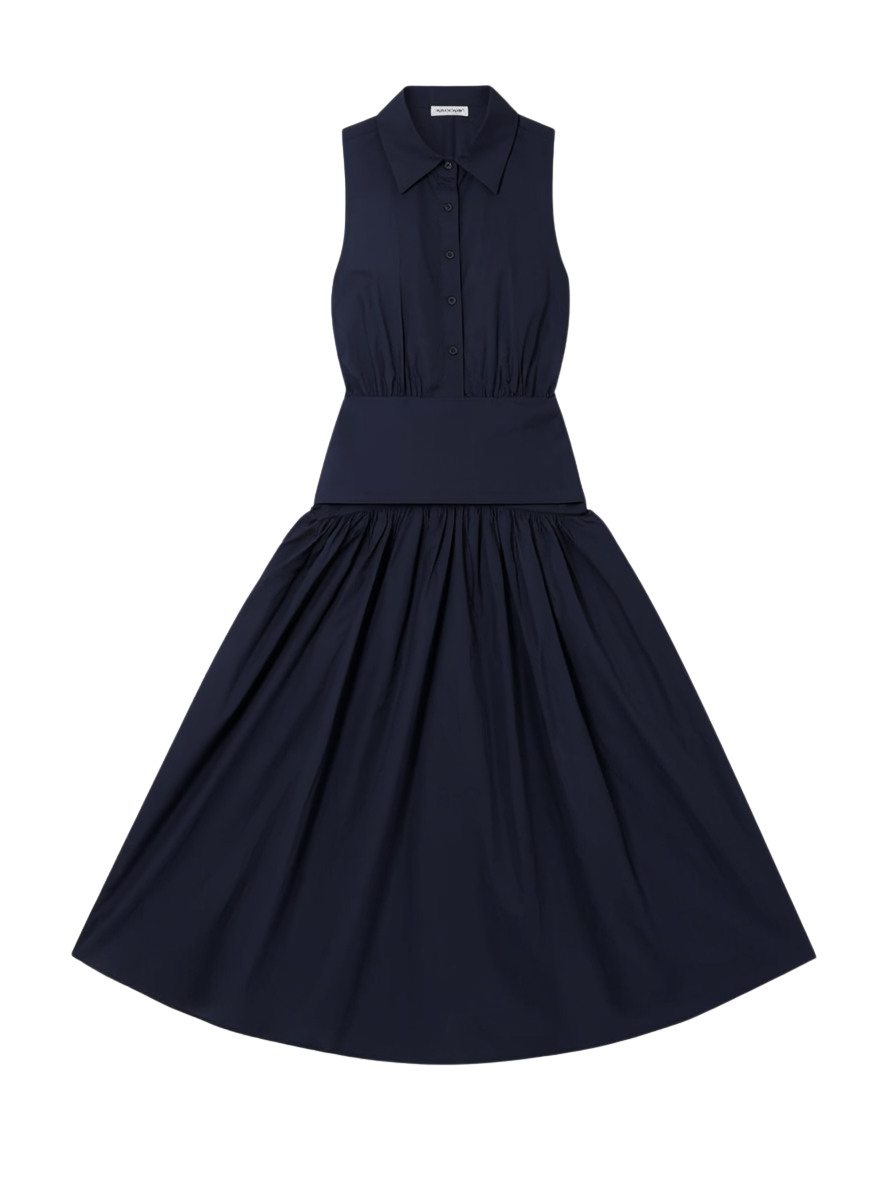 CURVED YOKE MIDI DRESS