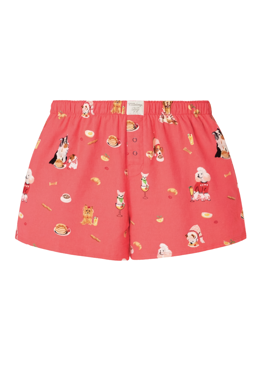 DOGS WHO BRUNCH FLANNEL SHORTS