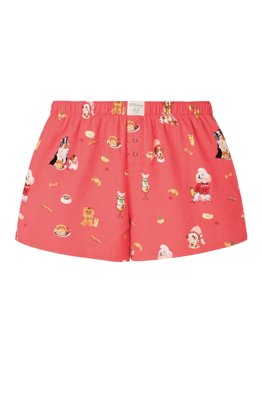 DOGS WHO BRUNCH FLANNEL SHORTS