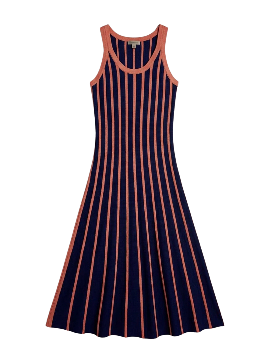 NAVY RUST SWEATER DRESS