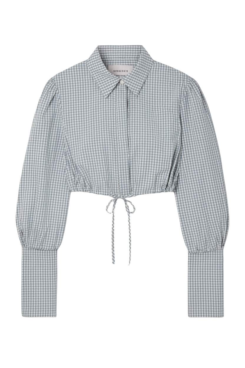 GINGHAM CROPPED SHIRT WITH TIES