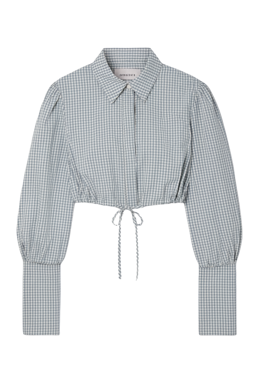 GINGHAM CROPPED SHIRT WITH TIES