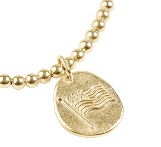 CLASSIC GOLD 3MM BRACELET W CHARM