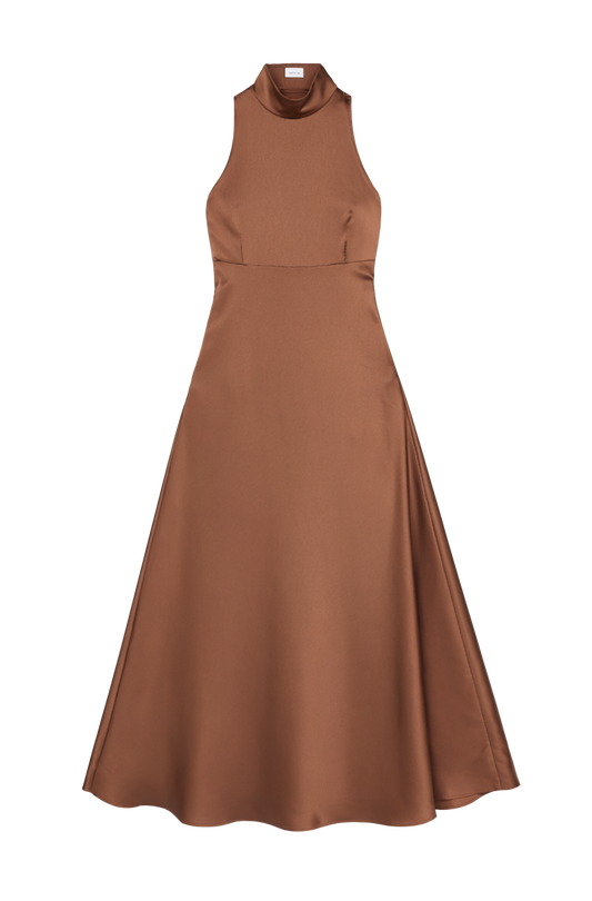 SATIN MOCK NECK DRESS