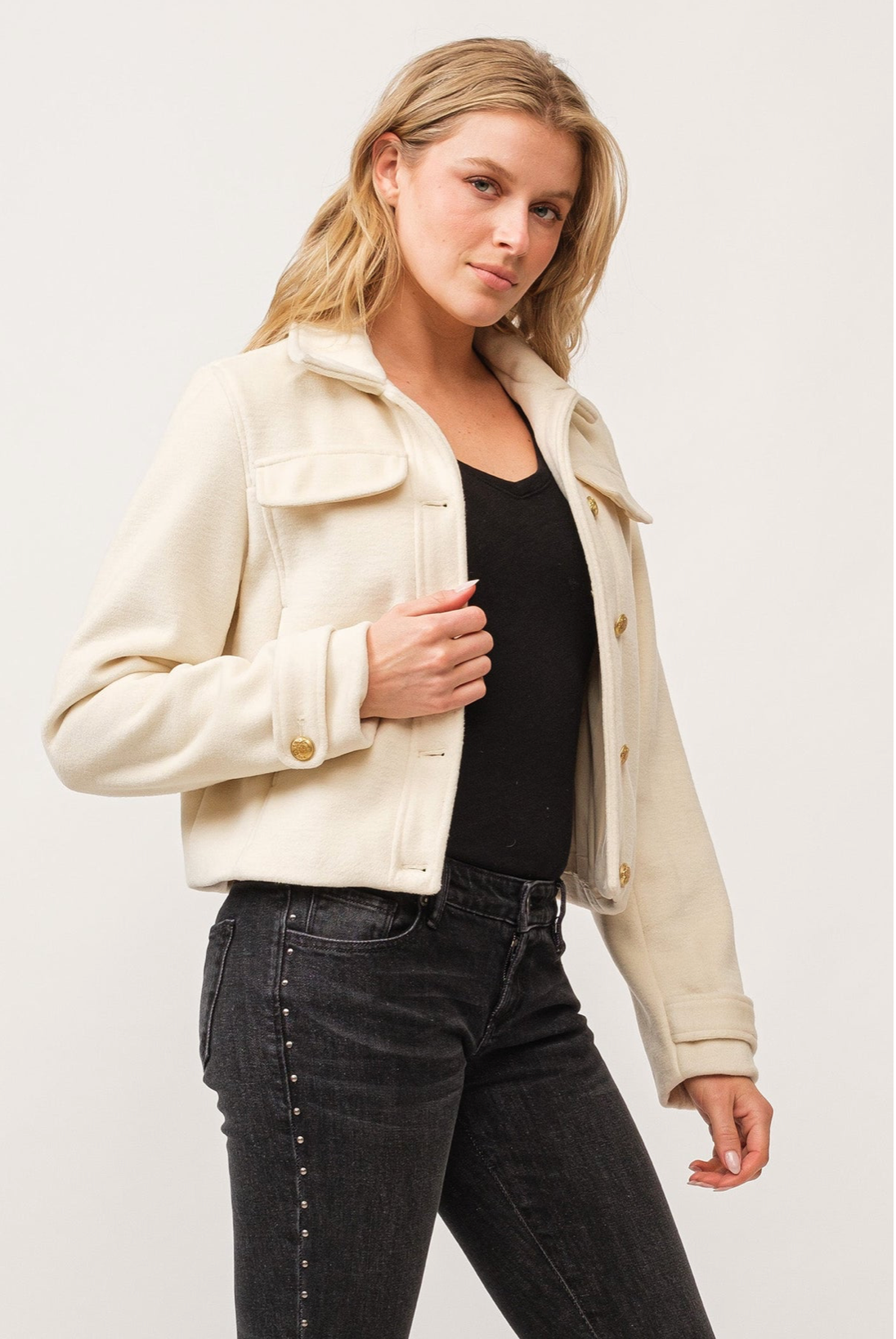 KATRIN MILITARY BUTTONS COLLARED JACKET