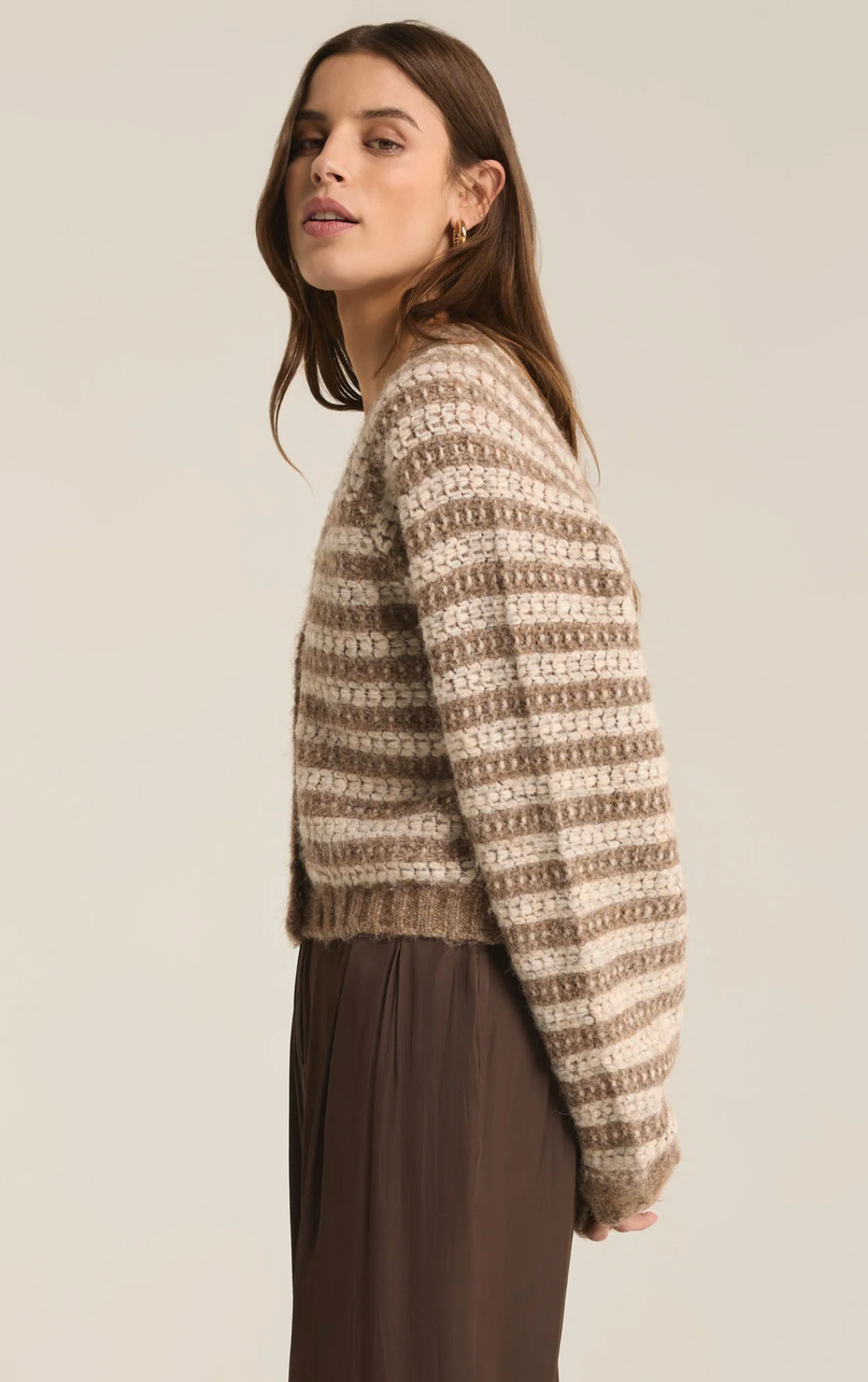 ESTE METTALIC STRIPE CARDIGAN