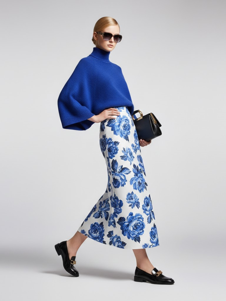 ELECTRIC BLUE KNIT SWEATER