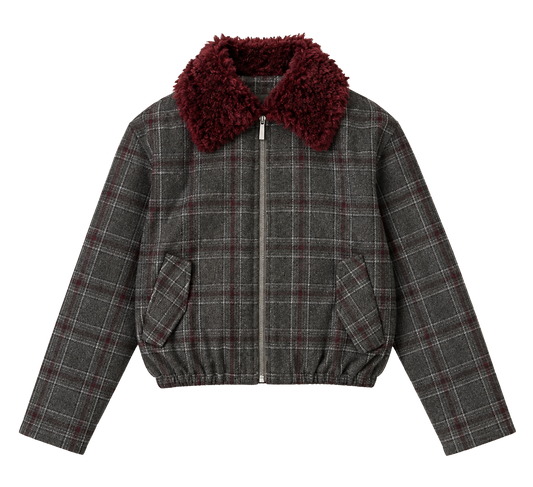 DAISY VEGAN FUR COLLARED JACKET