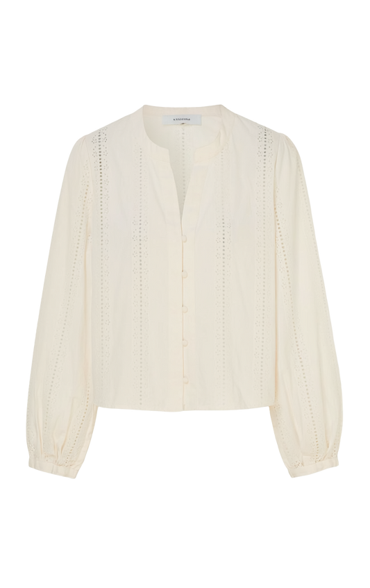 LOUELLA EMBROIDERED BUTTON UP TOP
