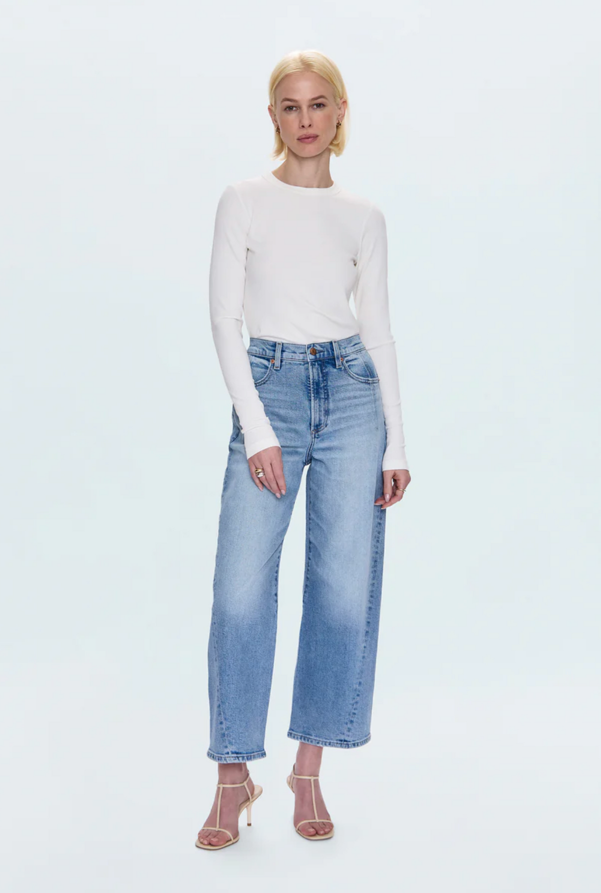 KYRA HIGH RISE BOWED ANKLE JEAN