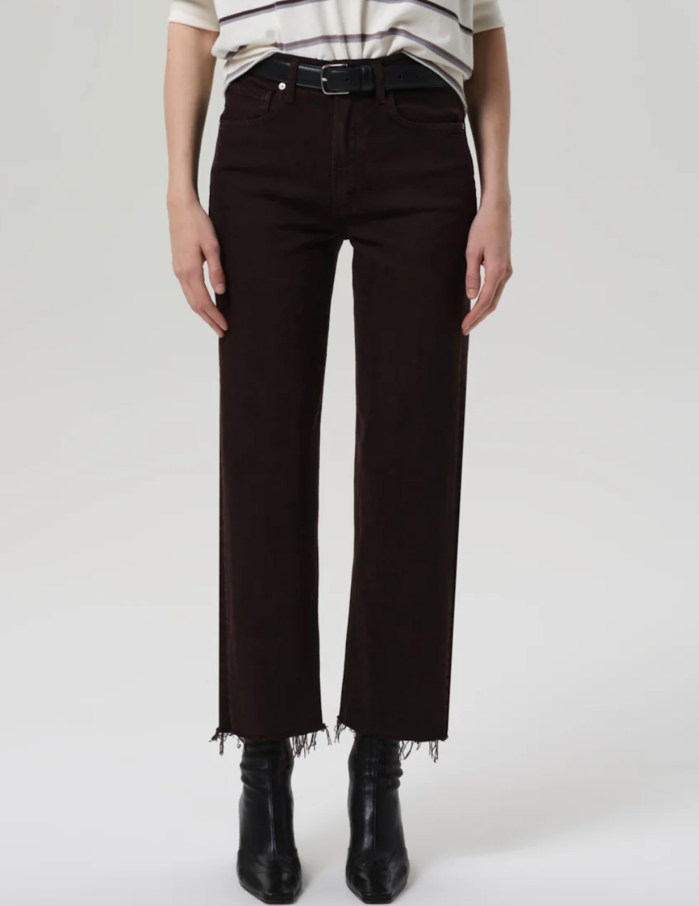 PALMA STRAIGHT RAW HEM JEANS CAROB