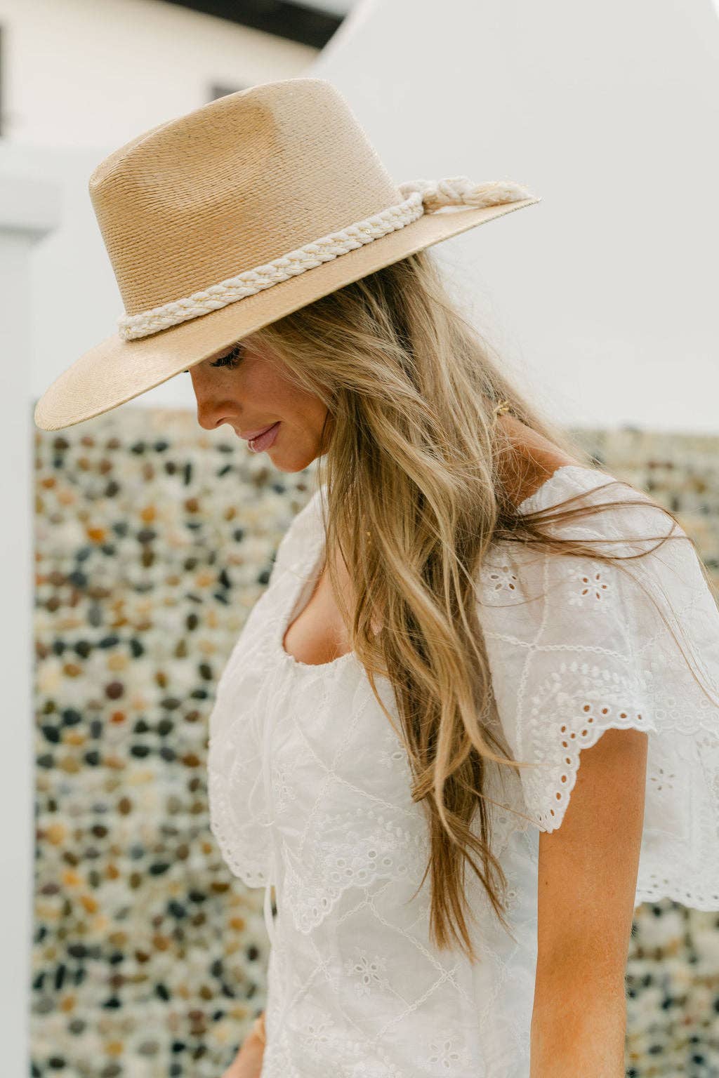 Natural Palm - White Braid