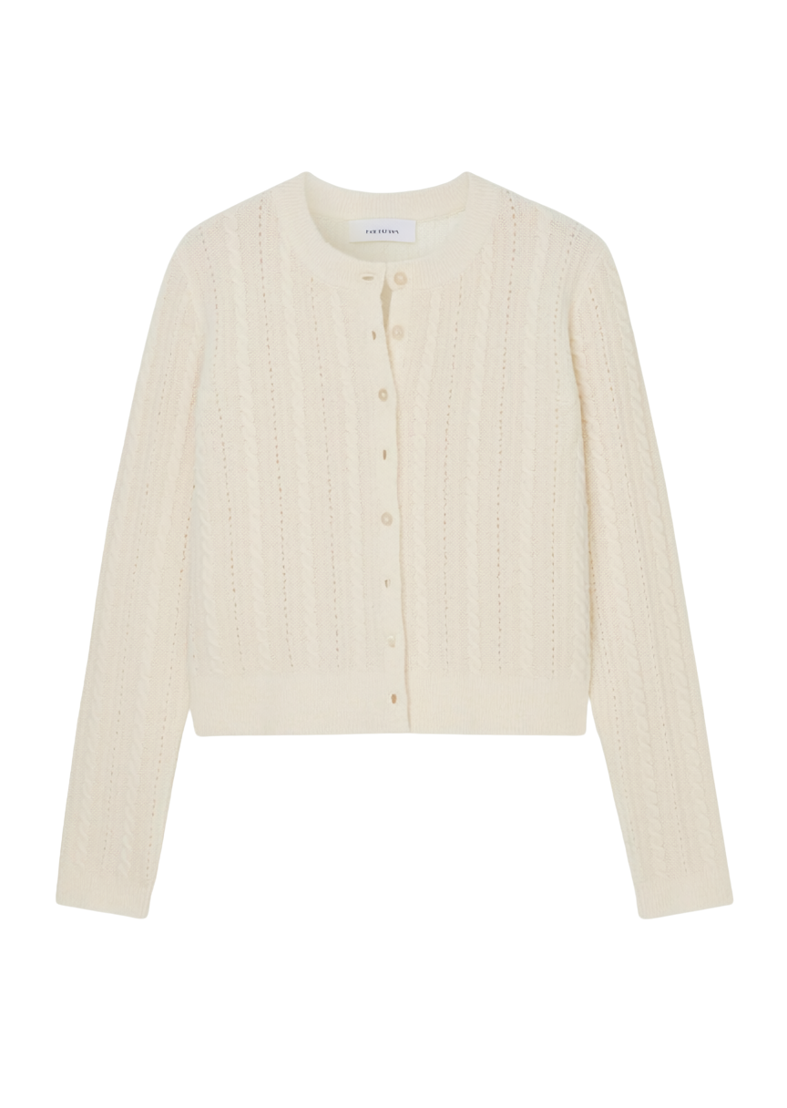 MEDINA CABLE POINTELLE CARDIGAN