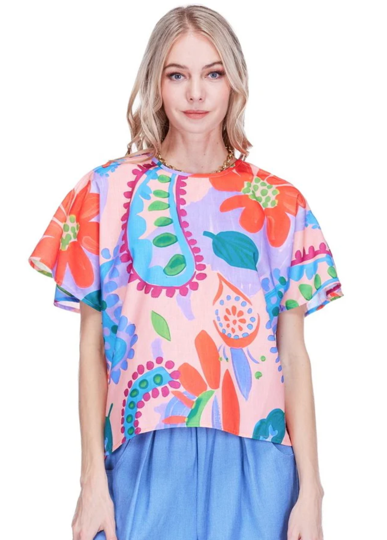 SHOULDER PLEATED TOP