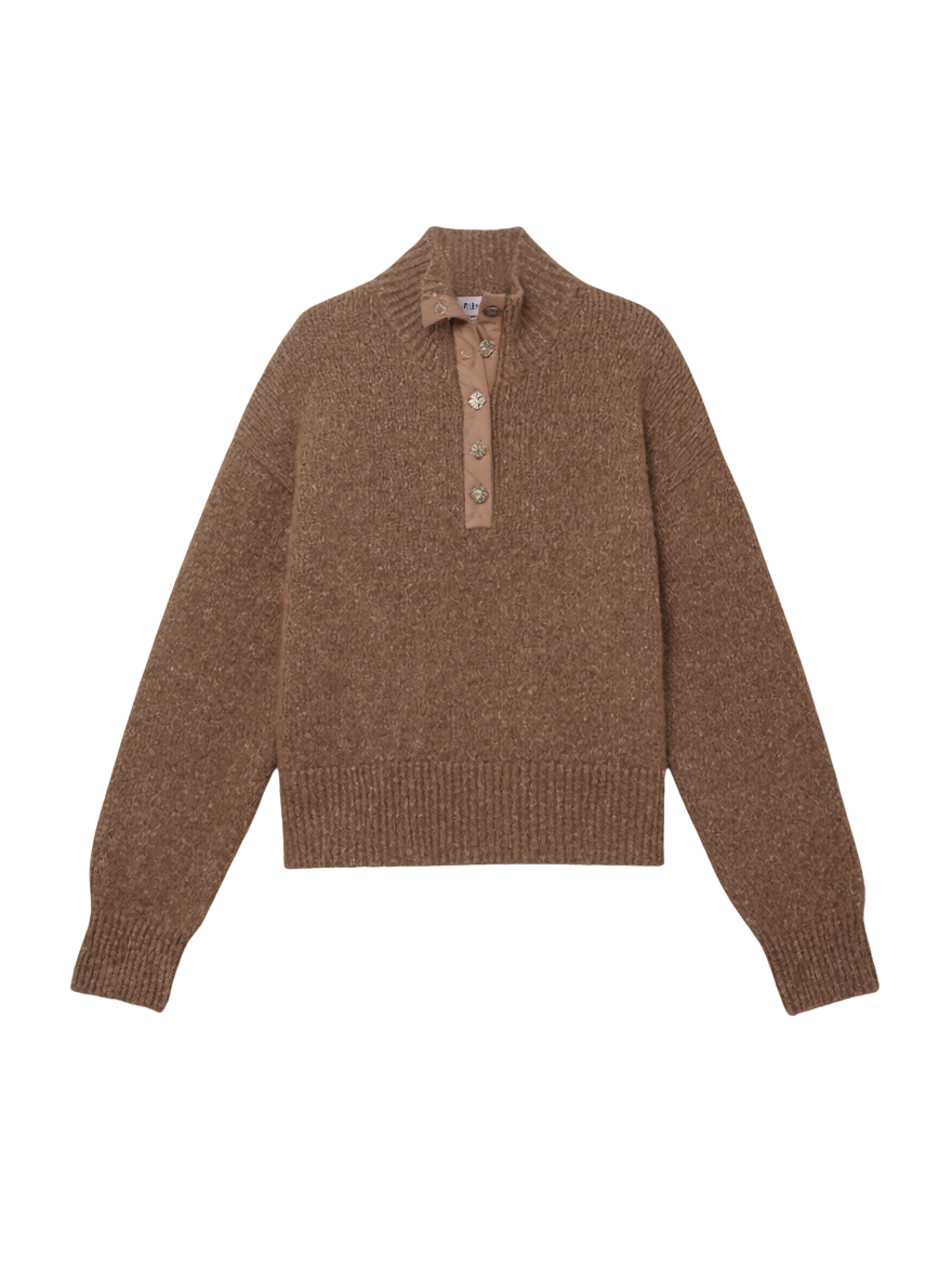 BOXY SNAP FRONT HENLEY