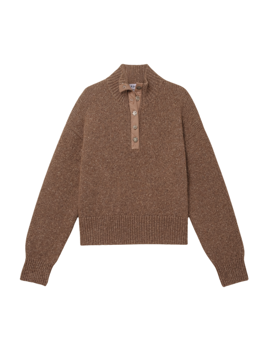 BOXY SNAP FRONT HENLEY