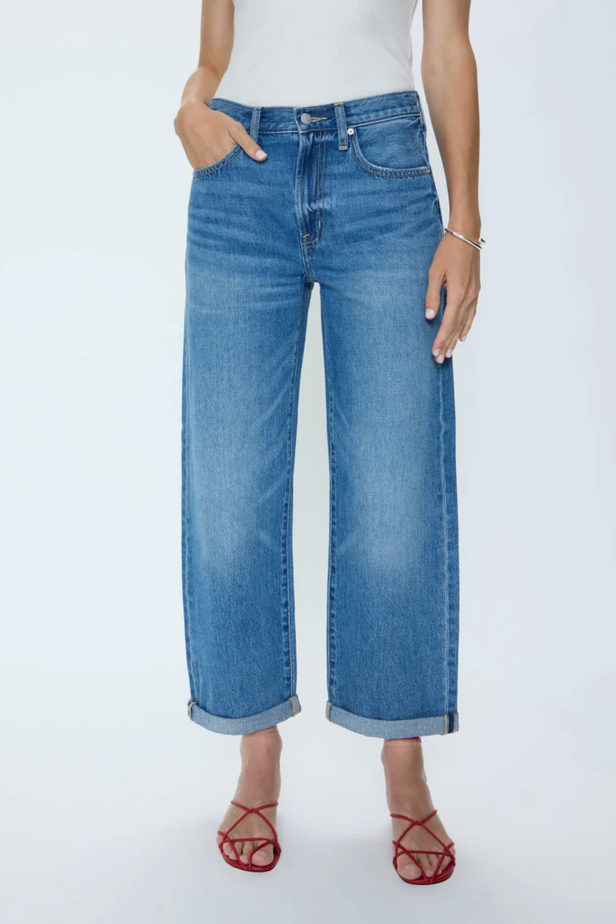 DONNY ROLLED HEM BOYFRIEND JEAN