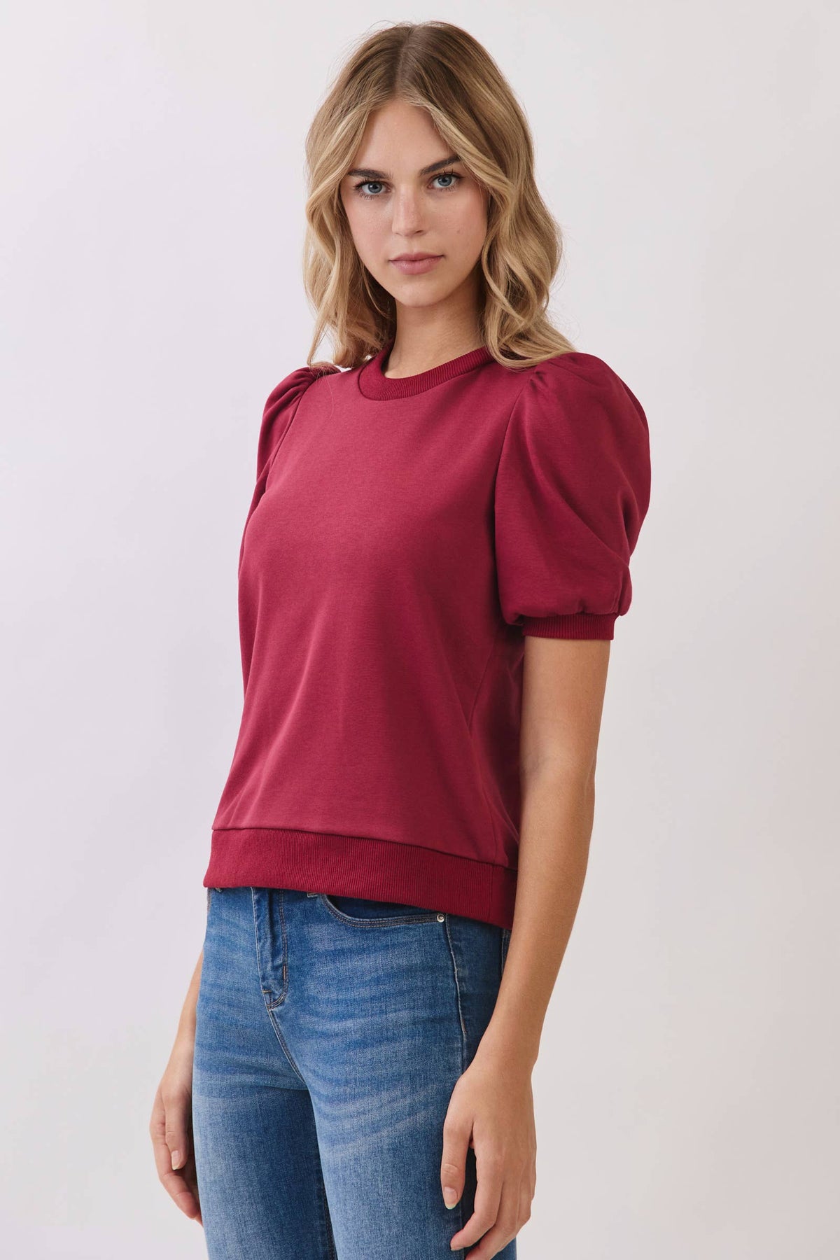 PUFF SLEEVE KNIT TOP