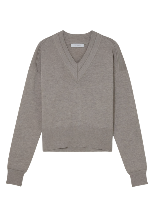 L/S CROPPED DOUBLE V W/ BACK YOKE