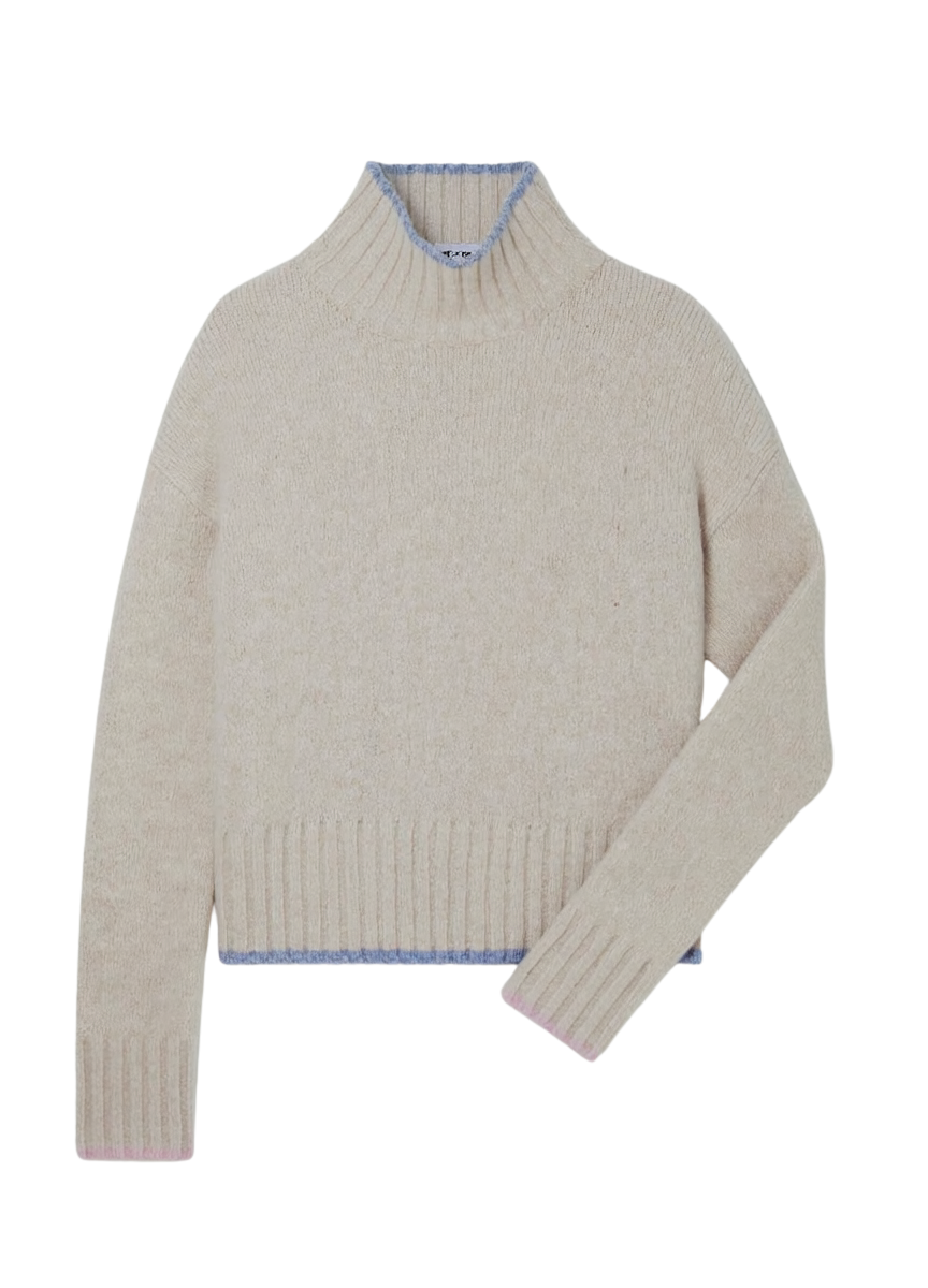 MOCKNECK W COLORBLOCK TIPPING
