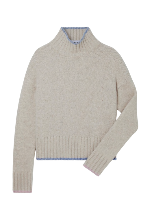 MOCKNECK W COLORBLOCK TIPPING