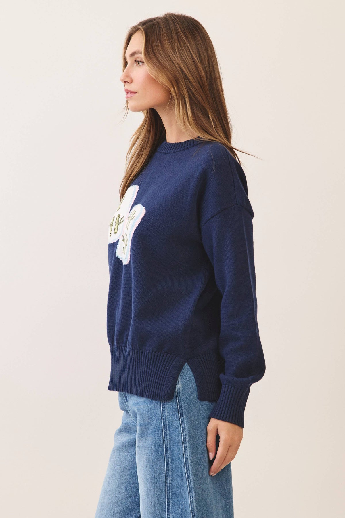 DICE INTARSIA CREW NECK SWEATER