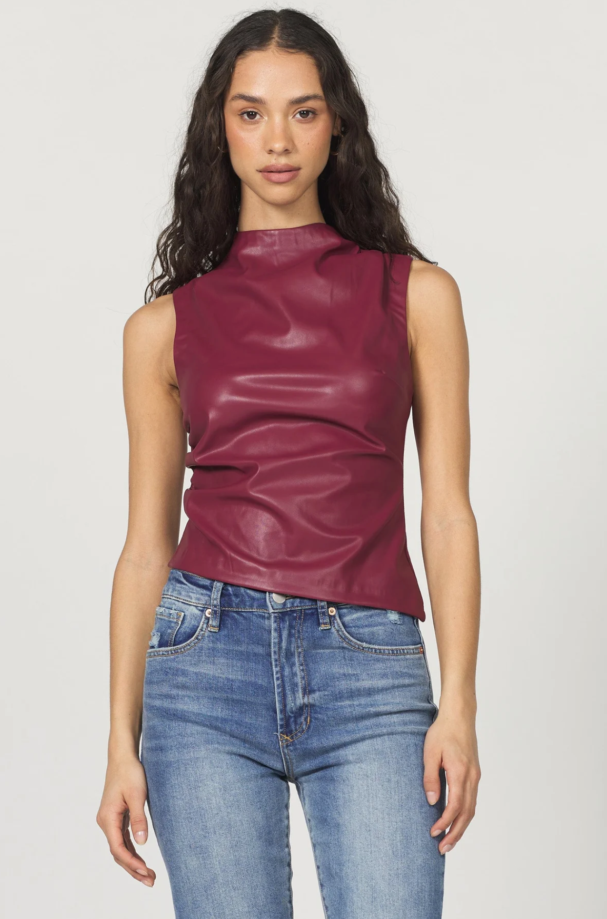 SHAUNEE VEGAN LEATHER TOP