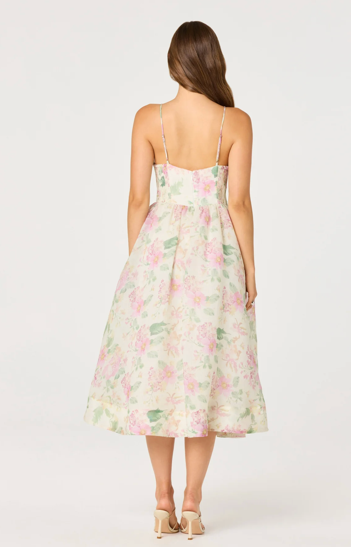 JANNA FLORAL PLUNGE MIDI DRESS