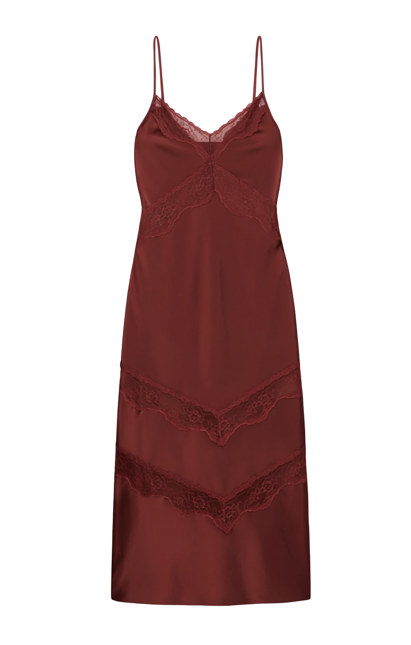 BRUNA LACE INSET MIDI DRESS