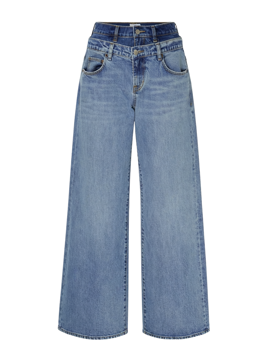 GEMMA DOUBLE WAISTBAND WIDE LEG SLOUCH