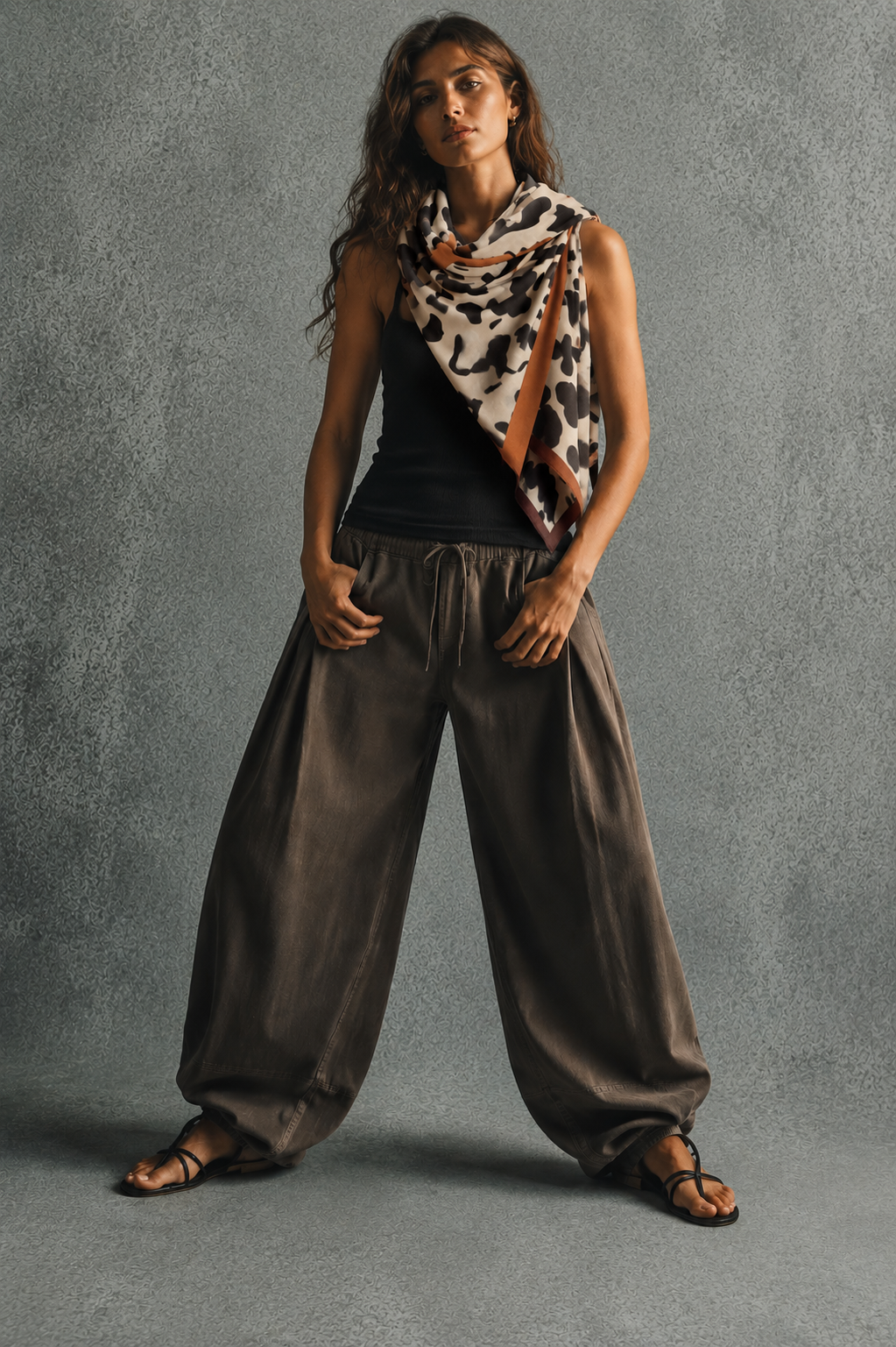 Brown Scarf – Leopard Collection