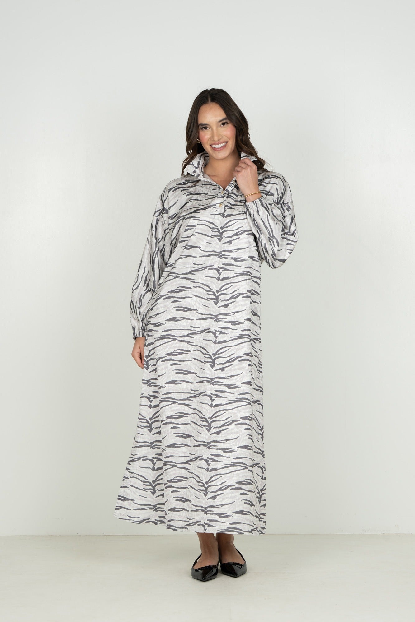 Long-Sleeve Poppy Maxi - Wild Marble