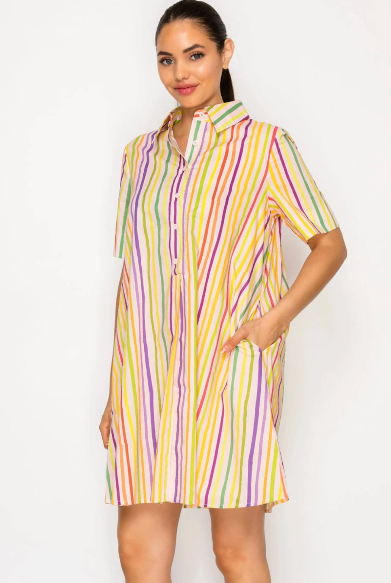 PARALIA STRIPES SHIRT DRESS