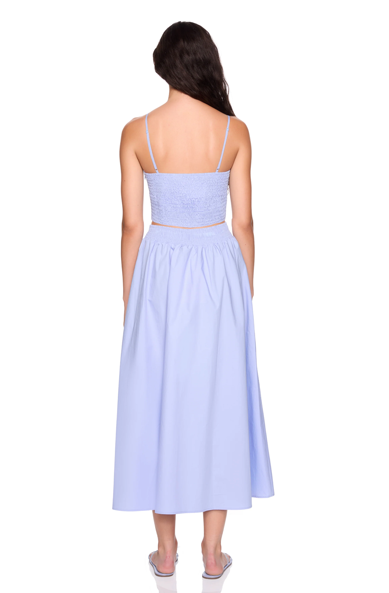 POPLIN SMOCKING BACK STRING TOP