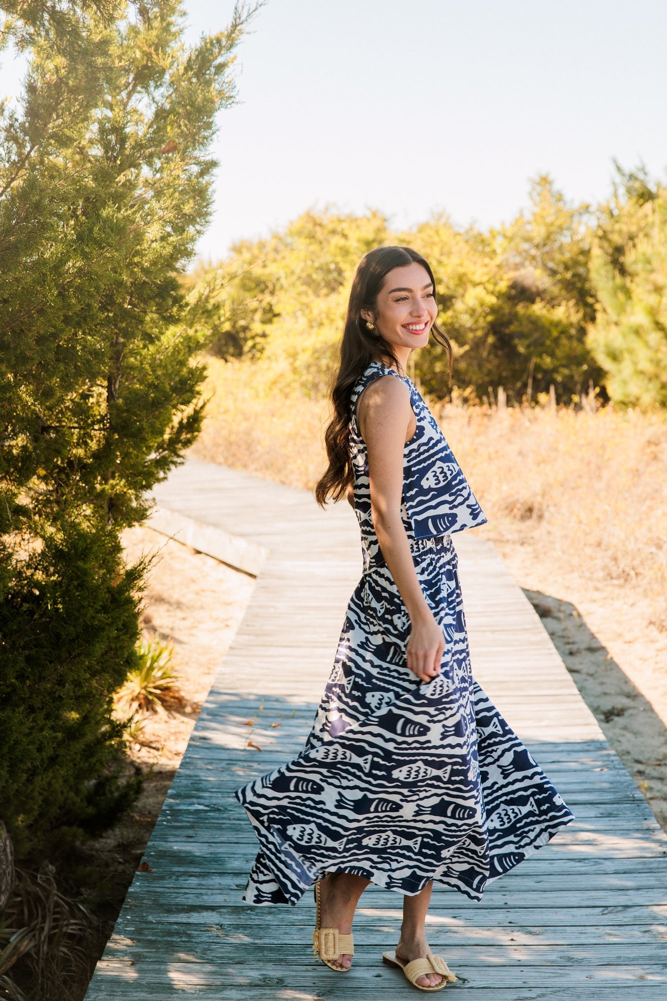 Pavilion Skirt, Fish Print