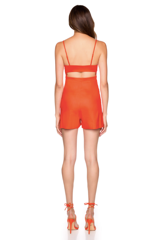 STRETCH LINEN V WIRE ROMPER