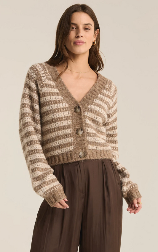 ESTE METTALIC STRIPE CARDIGAN