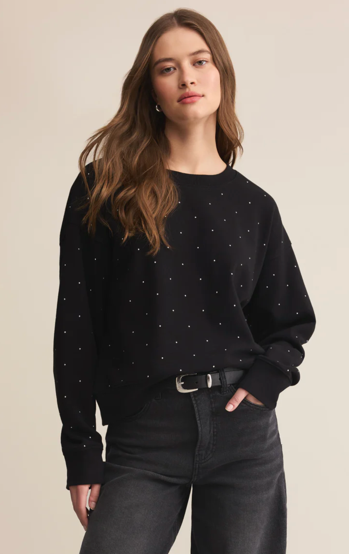 SPARKLE EMBELLISHED SWEATSHIRT