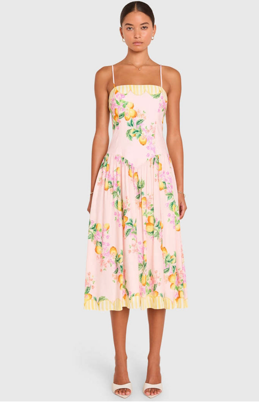 DELORA MIDI DRESS LIMONCELLO PRINT