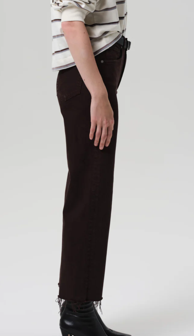 PALMA STRAIGHT RAW HEM JEANS CAROB