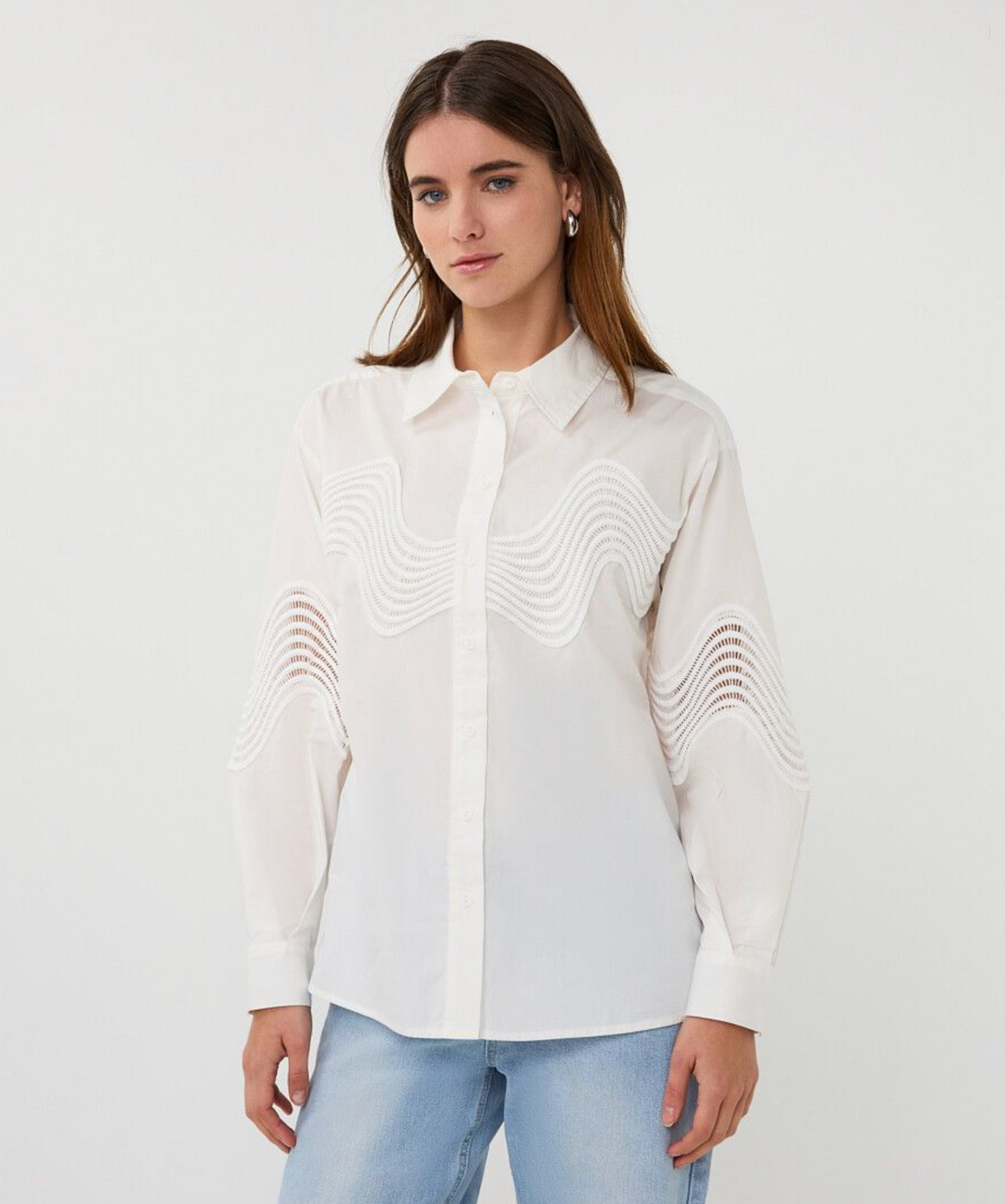 LACE POPLIN BLOUSE