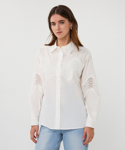 LACE POPLIN BLOUSE