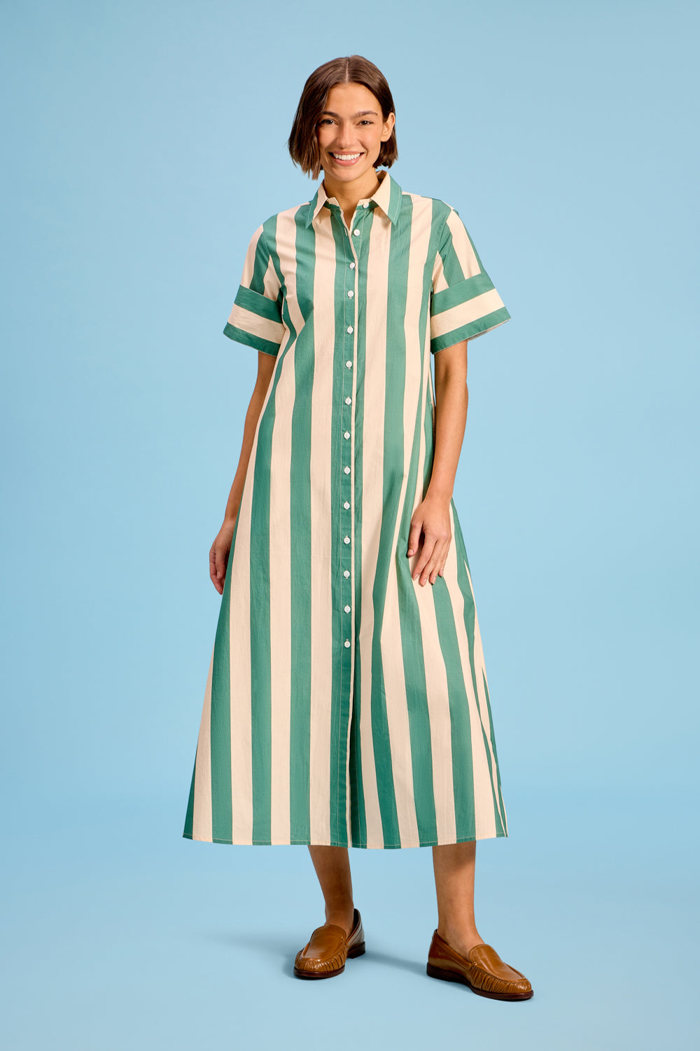 Gibbons Dress, Stone Stripe