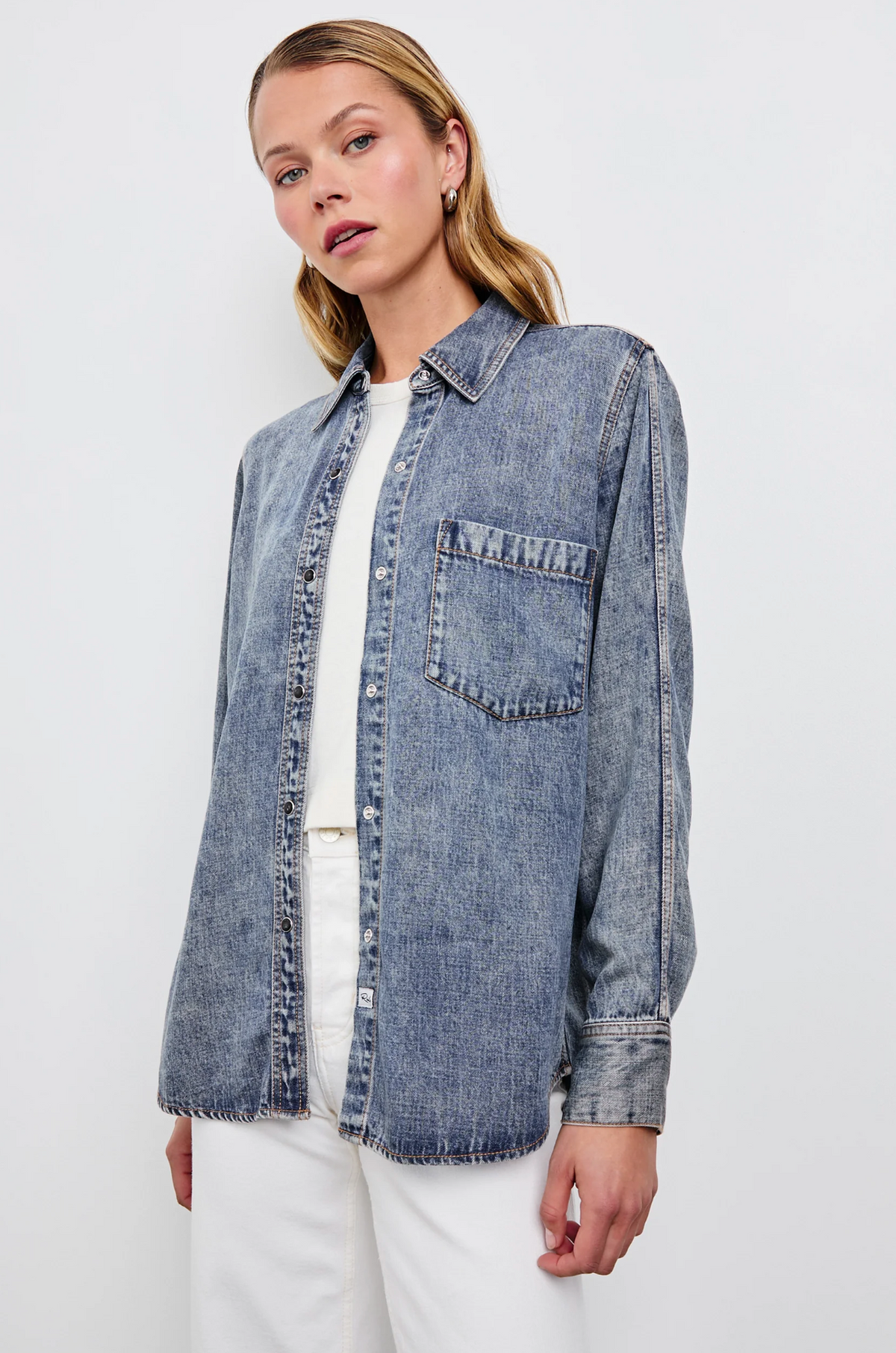 ATTICUS SHIRT IN MID BLUE