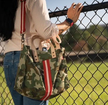 Mini Canvas Striped Box Tote Bag