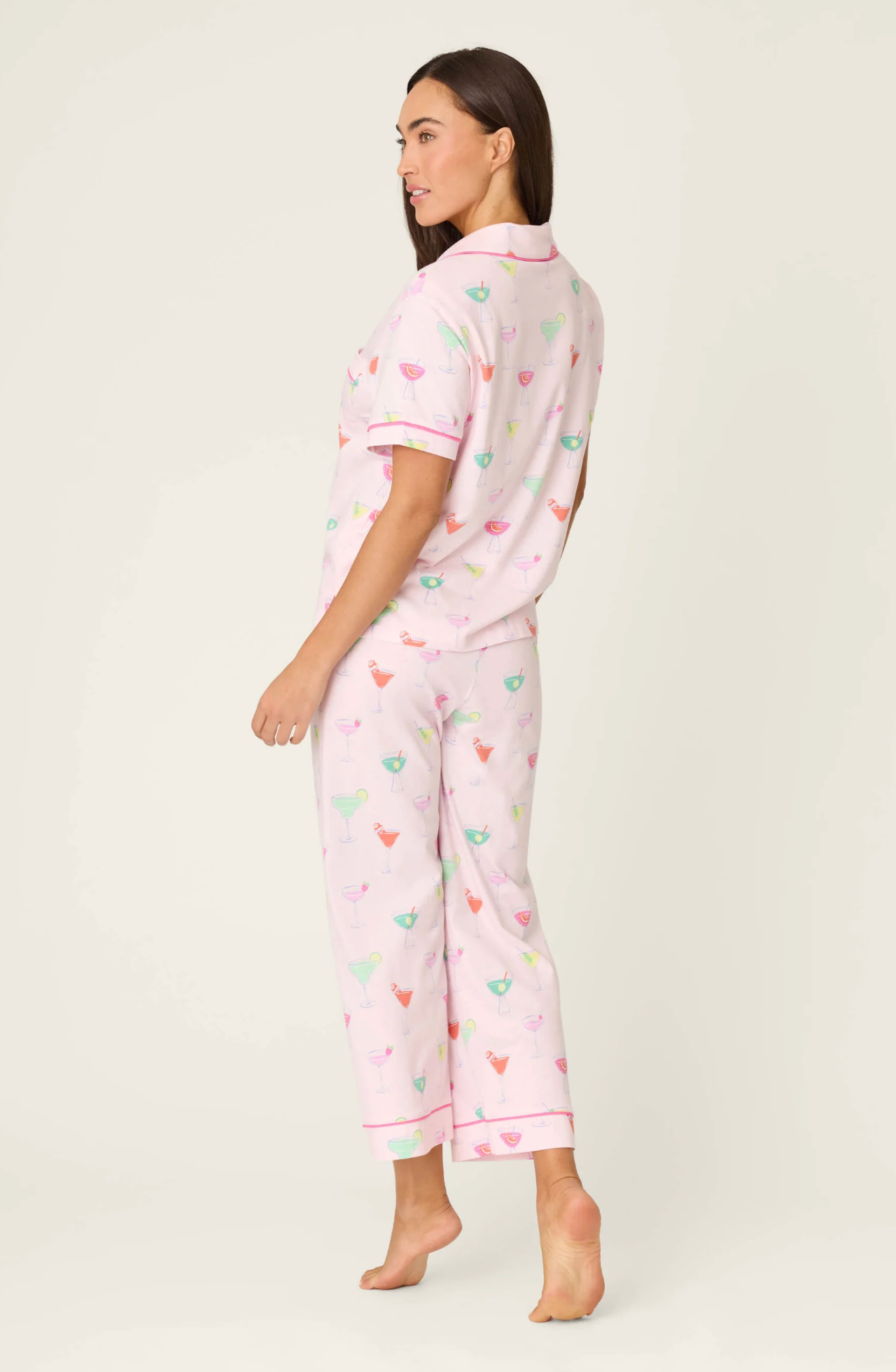 WHIMSY SIP HAPPENS CROPPED PJ SET